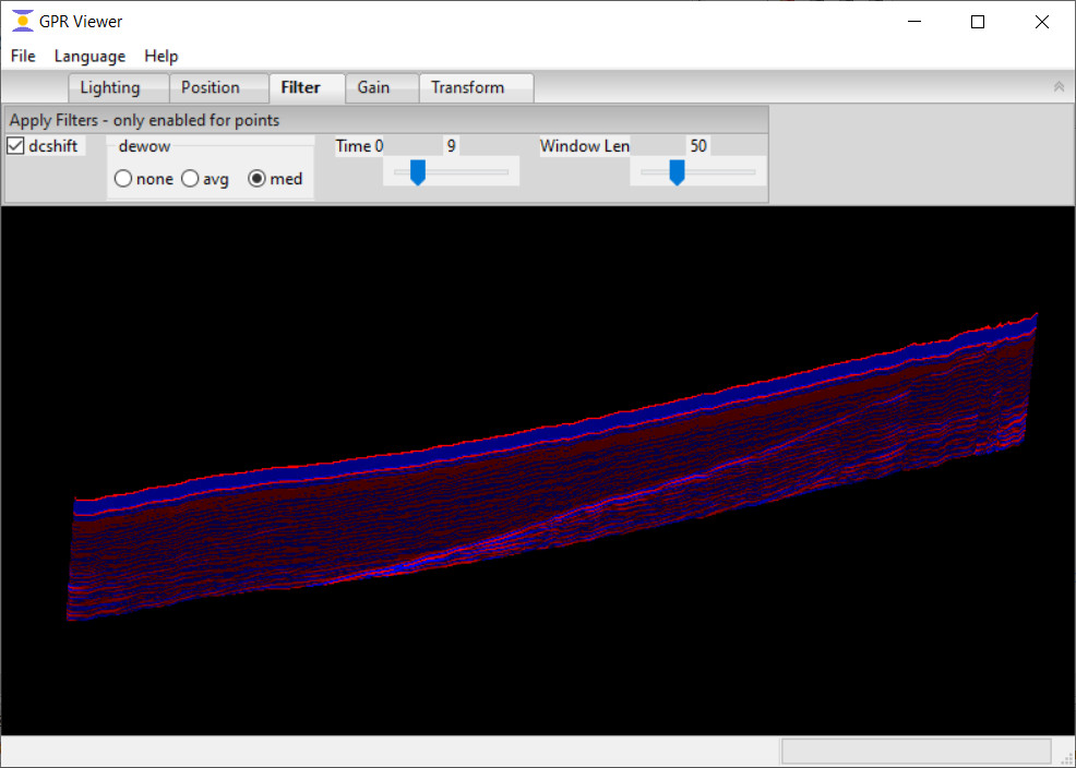 GPR Viewer Filter Tab