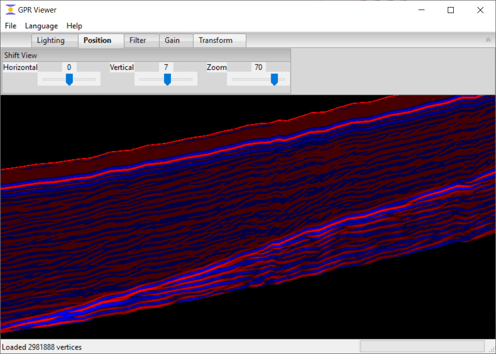 GPR Viewer Position Tab