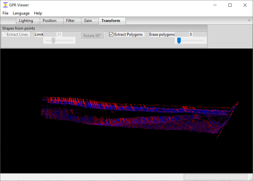 GPR Viewer Transform Tab, Extract Polygons